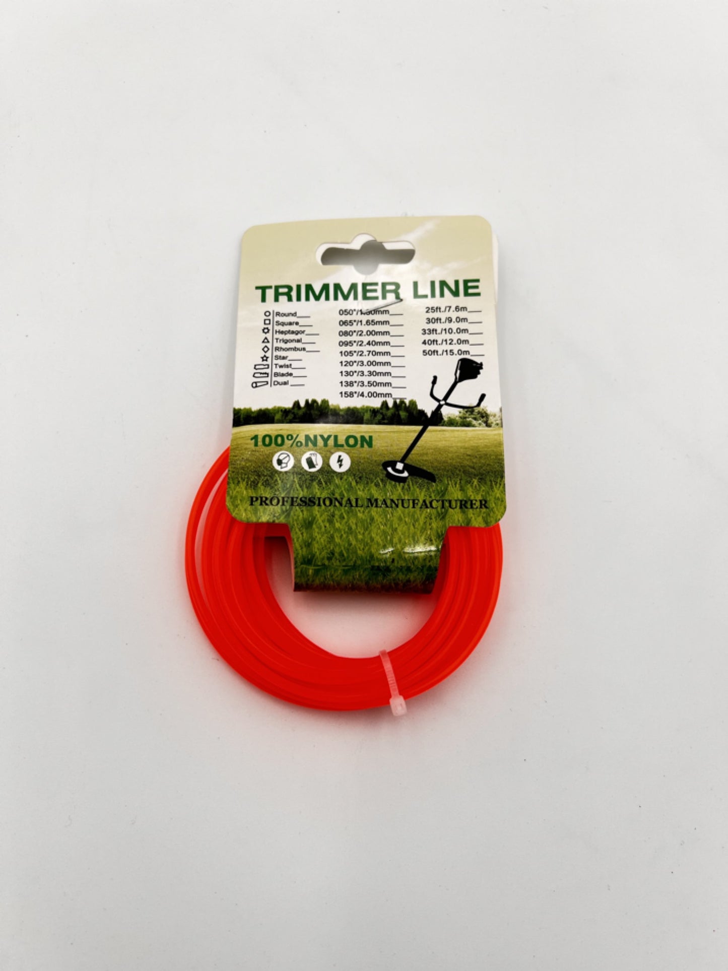 BU-KO Replacement Heavy-Duty Nylon Trimmer Line – 100% Nylon Weed Eater String, 0.095" Diameter, 40ft Roll – Fit for BU-KO Grass Trimmers