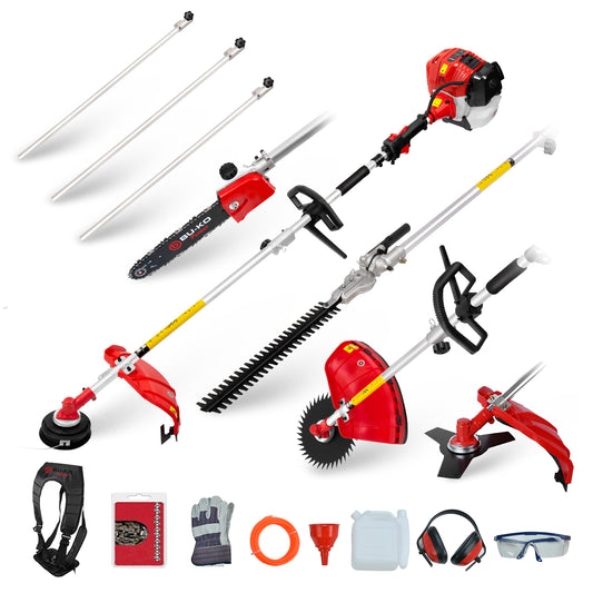 Grade 52cc Petrol Garden Multi Tool, 3 Poles, Strimmer, Hedge Trimmer, Pruner, Brush Cutter
